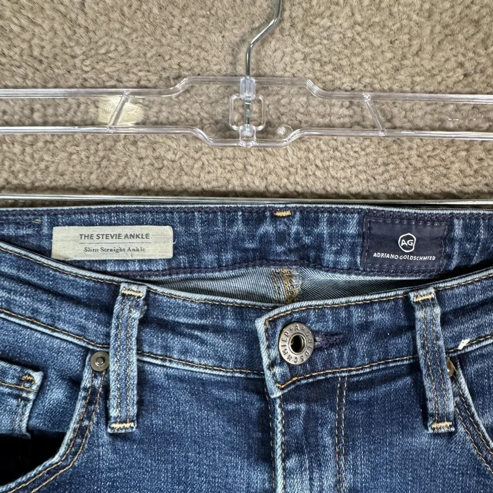 AG Adriano Goldschmied Stevie Ankle Jeans Womens 27‎ Blue Slim Straight Denim